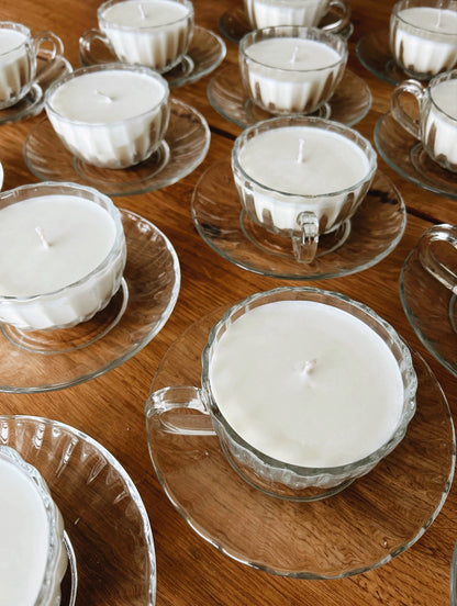 Glass Soywax Teacup Candles