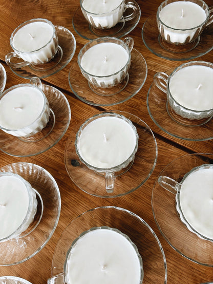 Glass Soywax Teacup Candles